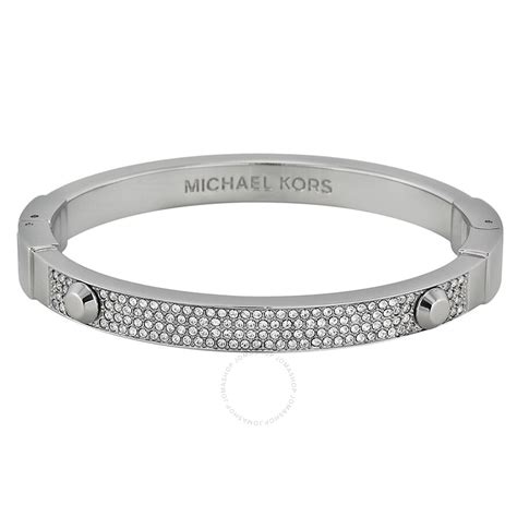 michael kors silver white strip bracelet clasp